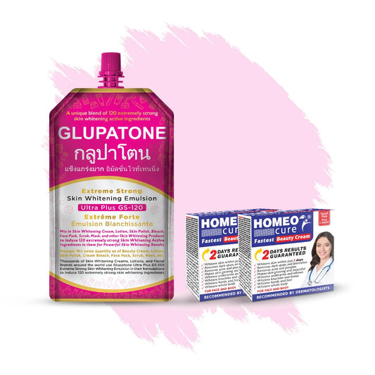 Glupatone Extreme Strong Emulsion 50ml With 2 Homeo Cure Beauty Cream